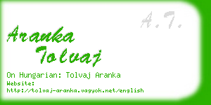 aranka tolvaj business card